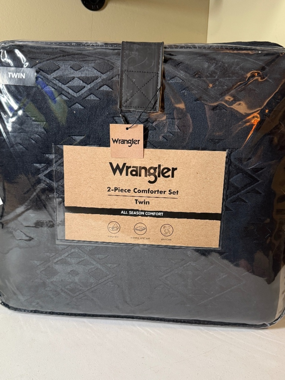 Wrangler Black Aztec Comforter Set TWIN Size Soft Plush 2 Piece Set